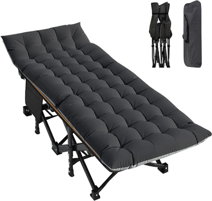 Heavy-Duty Folding Camping Cot with Mattress