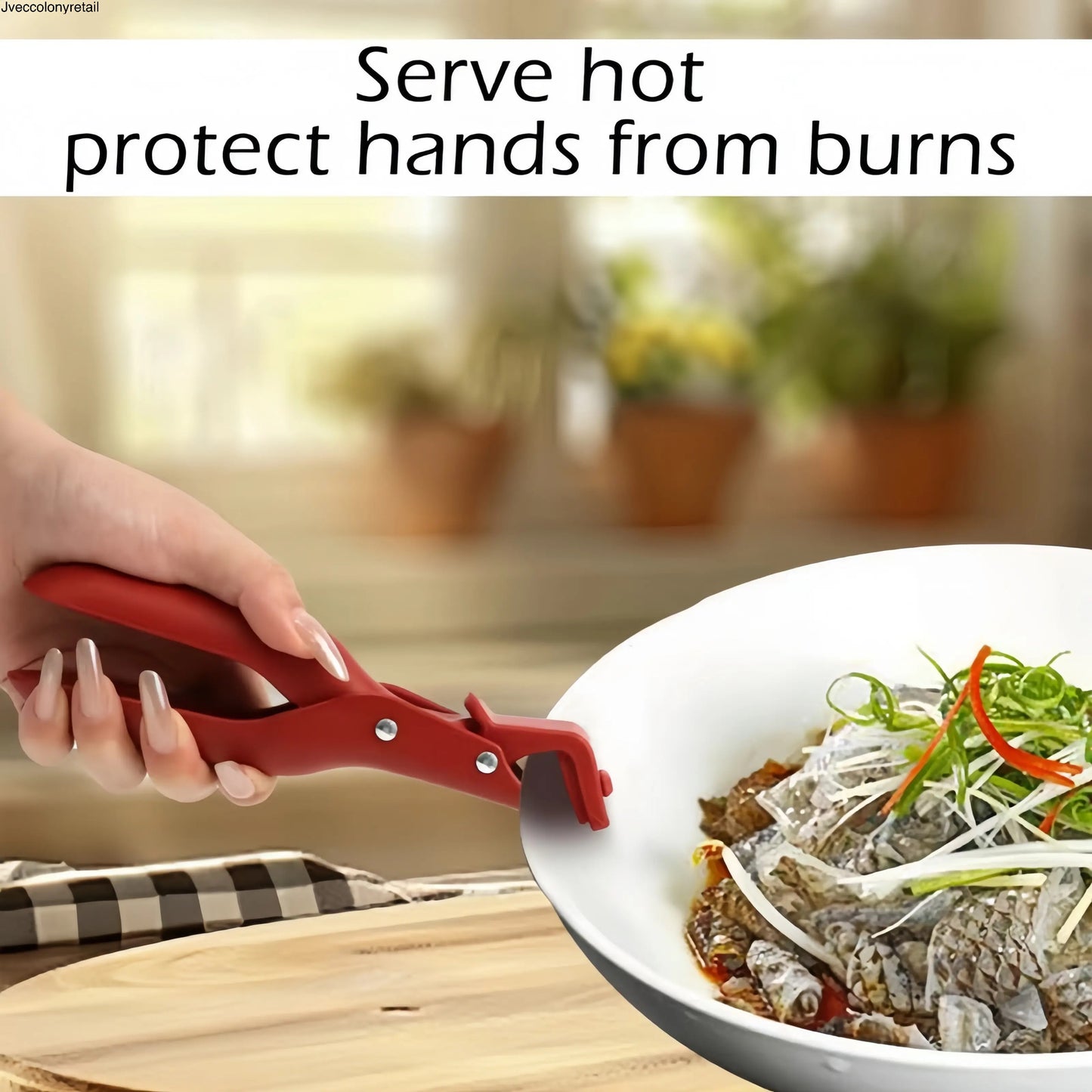 2PCS Anti-Scald Plate Gripper Tongs for Hot Dishes